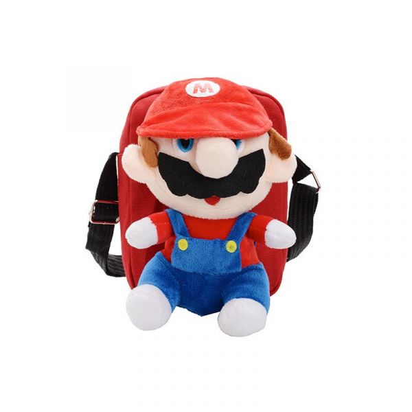 Sac à bandoulière avec peluche Mario Bros pour enfants - Rouge - Sac Sac à dos