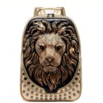 Sac à dos tête de lion en relief 3D - Or - Lion Sac à dos