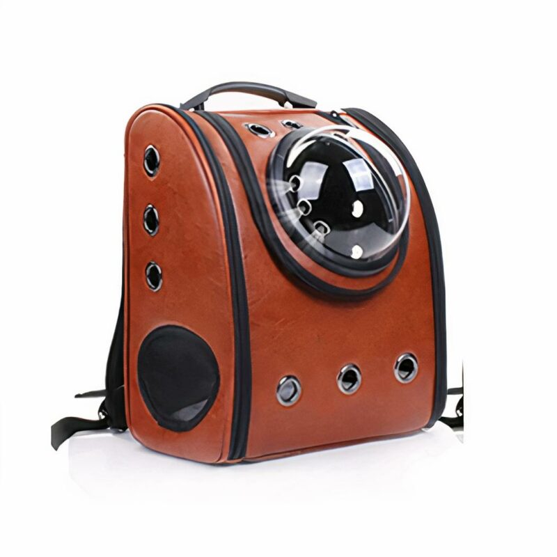 Sac à bulle de voyage vintage pour animaux de compagnie - Marron - Chat Chien
