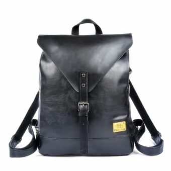Sac à dos en cuir élégant pour femme - Noir - Sac à dos Cuir