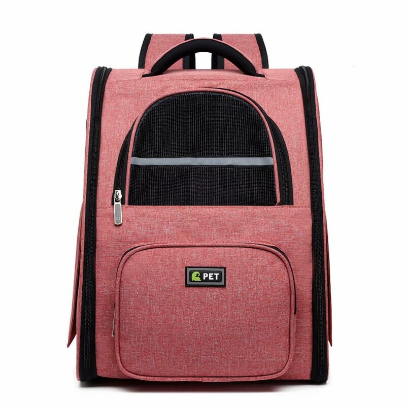 Sac à dos respirant pour animaux de compagnie - Rose - Chat Chien
