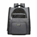 Sac à dos respirant pour animaux de compagnie - Gris foncé - Chat Chien