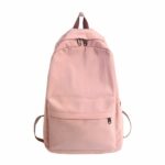 Sac à dos cool couleur unie pour l'école - Rose - Sac à main Sac à dos