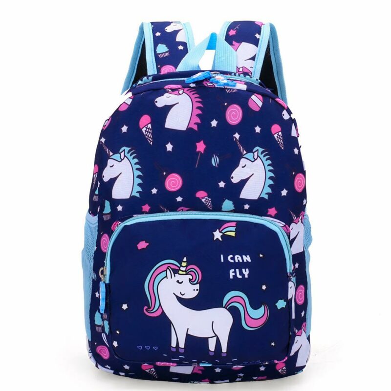 Sac à dos fille motif licorne - Bleu - Sac à dos scolaire Sac à dos pour enfants