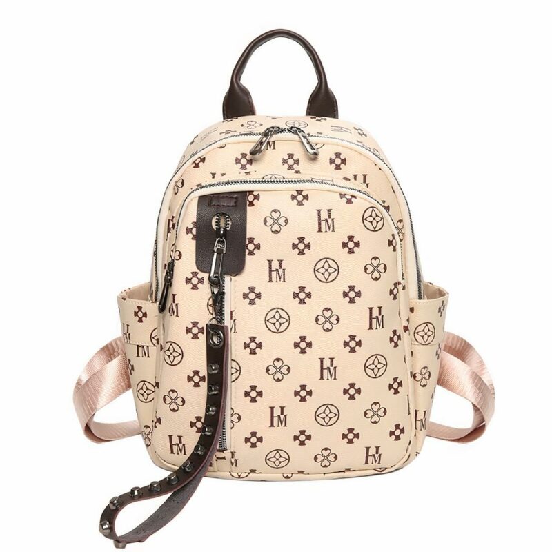 Sac à dos femme style classique en cuir PU - Beige - Sac à main Sac