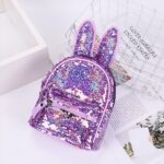 Sac à dos à paillettes avec oreilles de lapin - Violet - La conception des produits Produit