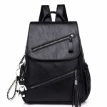 Sac à dos vintage en cuir synthétique - Noir - Sac à dos Sac à main