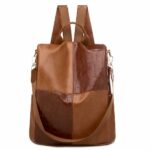 Sac à dos berlingot vintage en cuir synthétique - Camel - Sac à main Sac à dos scolaire