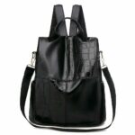 Sac à dos berlingot vintage en cuir synthétique - Noir - Sac à main Cuir