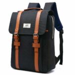 Sac vintage en toile - Noir - Sac à dos pour ordinateur portable Sac à dos