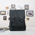 Cartable vintage en cuir synthétique - Noir - Sac à dos Sac à dos scolaire