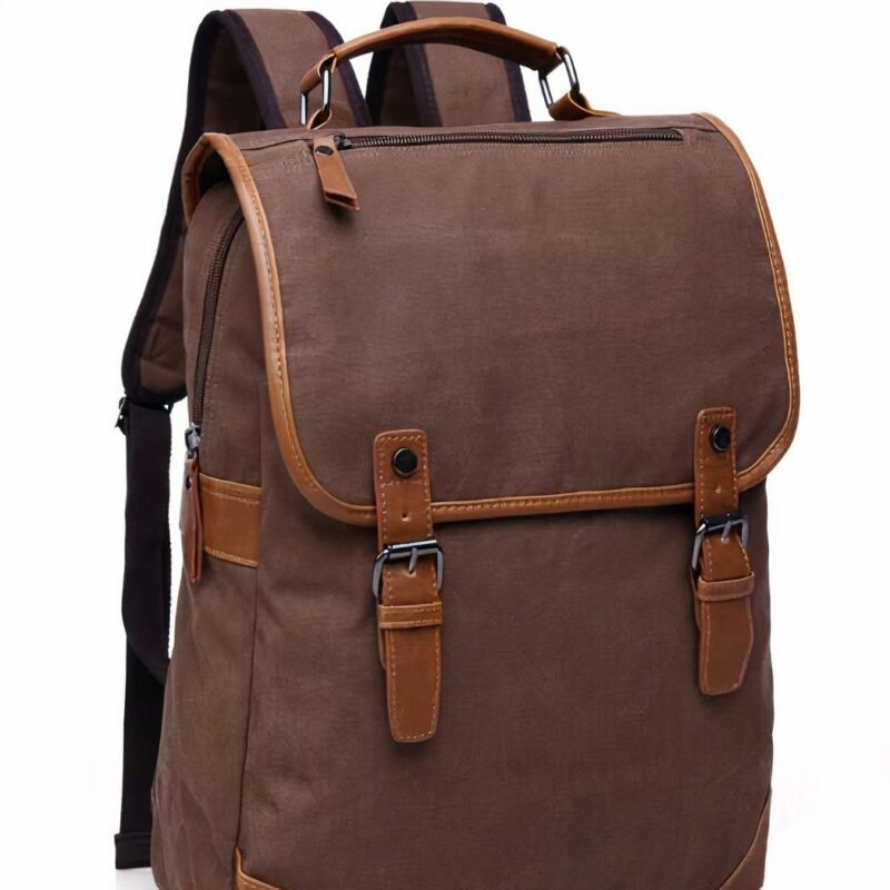 Sac à dos vintage en toile pour homme - Marron - Sac à dos Sac à dos pour ordinateur portable