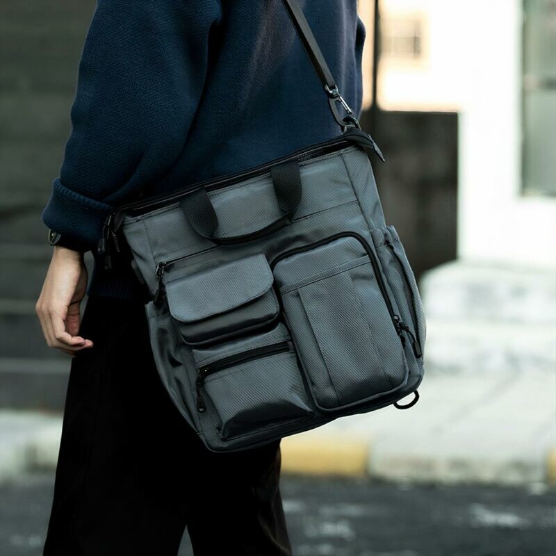Sac à main Sac homme Sac bandoulière Sac messager A4 rangement 14 pouces PC étanche Grande capacité extérieur