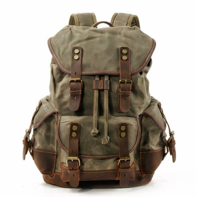 Sac à dos à sacoche vintage - Vert - Sac à dos Sac