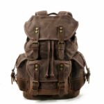 Sac à dos à sacoche vintage - Marron - Sac à dos Cuir