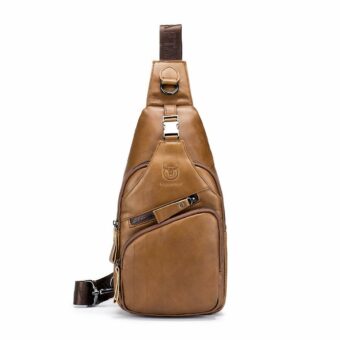 Sacoche vintage en cuir - Camel - Sac bandoulière sac de messager