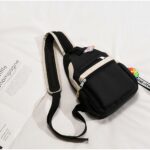 Petit sac à dos femme en nylon - Noir - Sac à main sac de messager