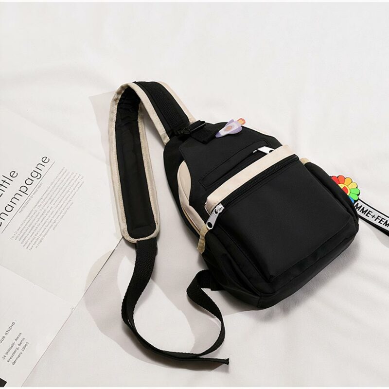 Petit sac à dos femme en nylon - Noir - Sac à main sac de messager