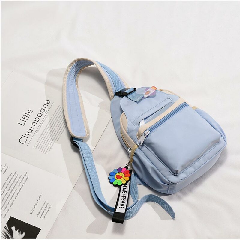 Petit sac à dos femme en nylon - Bleu - Sac à main Sac