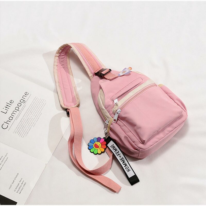 Petit sac à dos femme en nylon - Rose - Sac à main Produit
