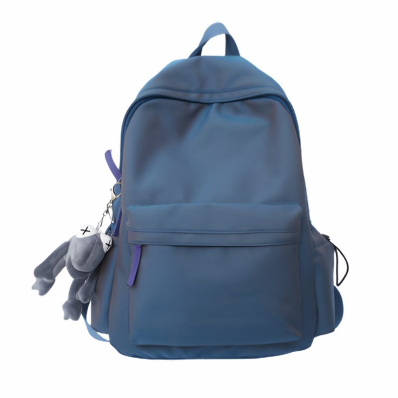 Sac à dos femme style rétro bleu sur fond blanc