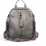 Sac à dos femme grande capacité en cuir - Gris - Sac à main Cuir