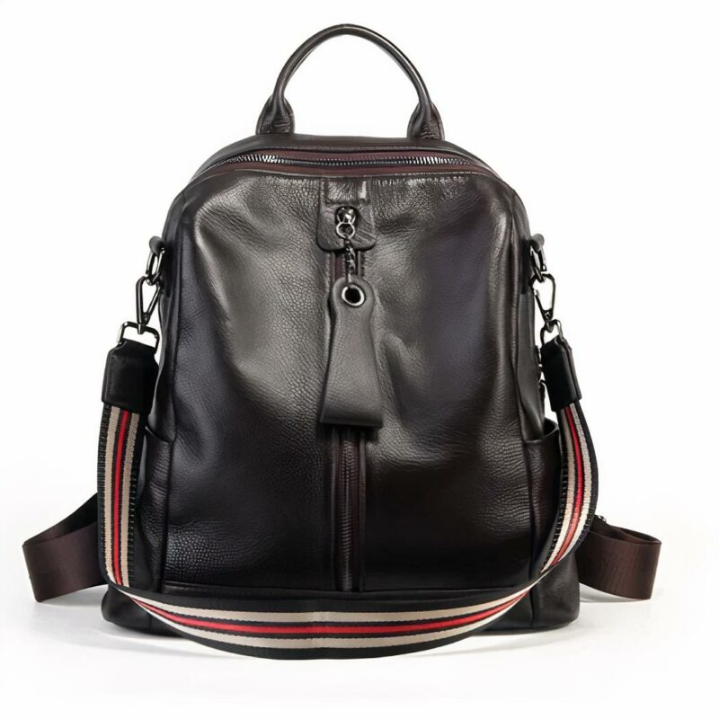 Sac à dos femme grande capacité en cuir - Marron - Sac à main Cuir