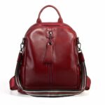 Sac à dos femme grande capacité en cuir - Rouge - Sac à main Cuir
