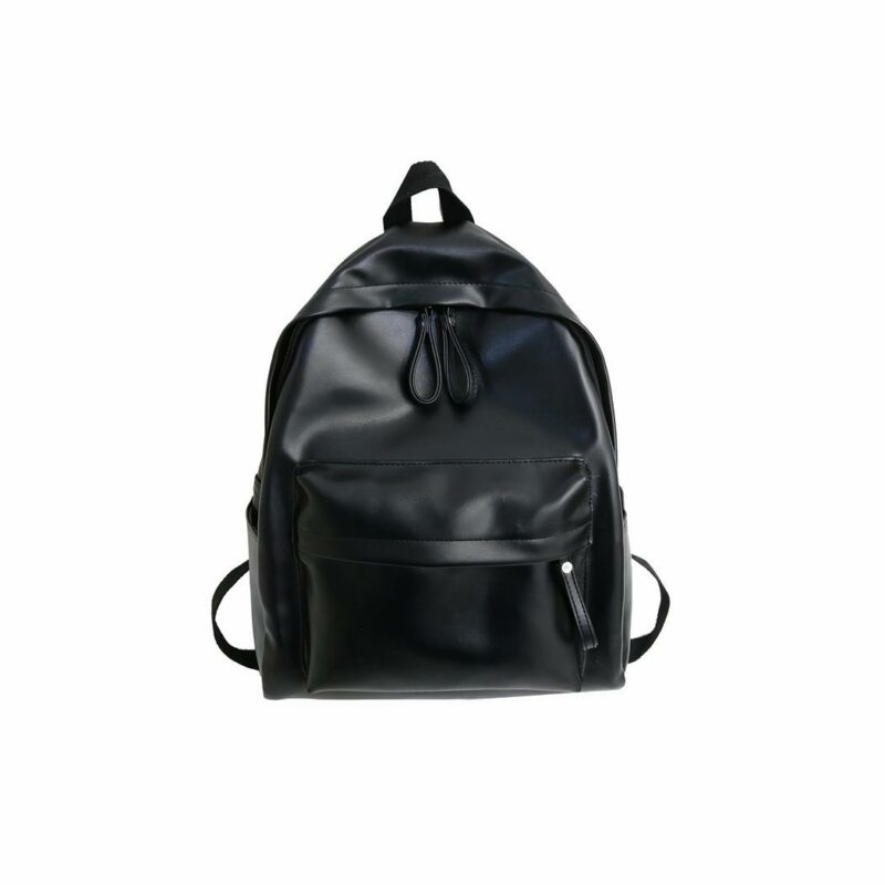 Sac à dos femme style preppy en cuir - Noir - Cuir Sac à dos