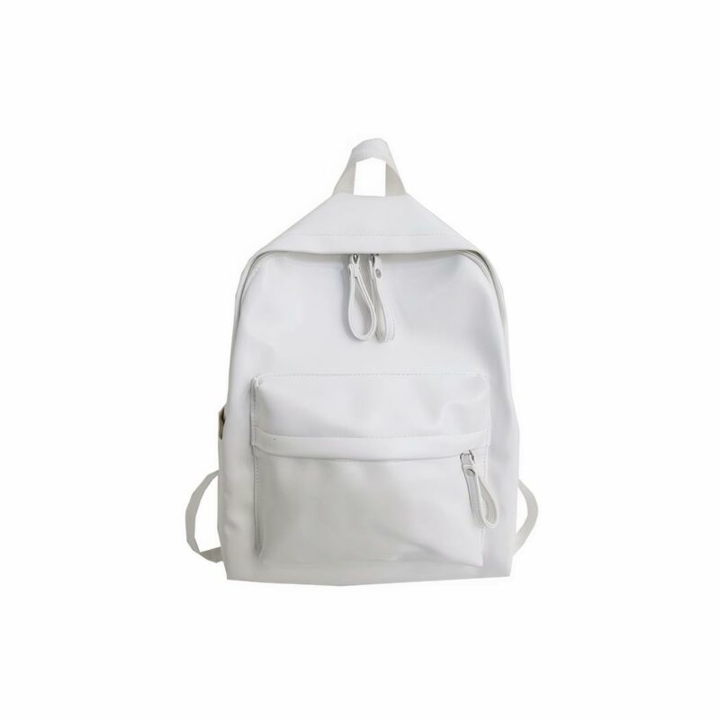 Sac à dos femme style preppy en cuir - Blanc - Tong Nian Sac à dos