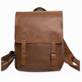 Sac à dos compact en cuir PU - Orange - Sac fourre-tout végétalien