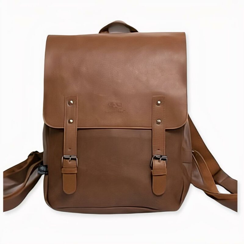 Sac à dos compact en cuir PU - Orange - Sac fourre-tout végétalien