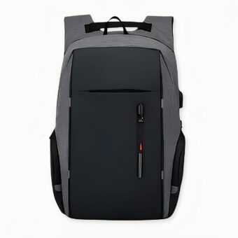 Sac à dos décontracté avec chargeur USB - Gris - Sac à dos pour ordinateur portable Sac à dos