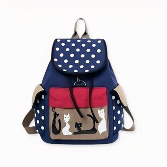 Découvrez ce merveilleux petit sac à dos à motif chat et pois blancs. Parfait pour une balade en famille, un pic nic ou encore partir en voyage. Ce joli sac à dos vous accompagnera partout dans vos déplacements et vous apportera de la joie et de la bonne humeur !