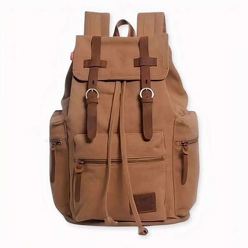 Sac à dos en toile pour homme - Marron - Sac à dos scolaire Sac à dos