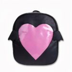 Sac à dos fille à rabat motif cœur - Noir - Ita-sac Sac à dos scolaire