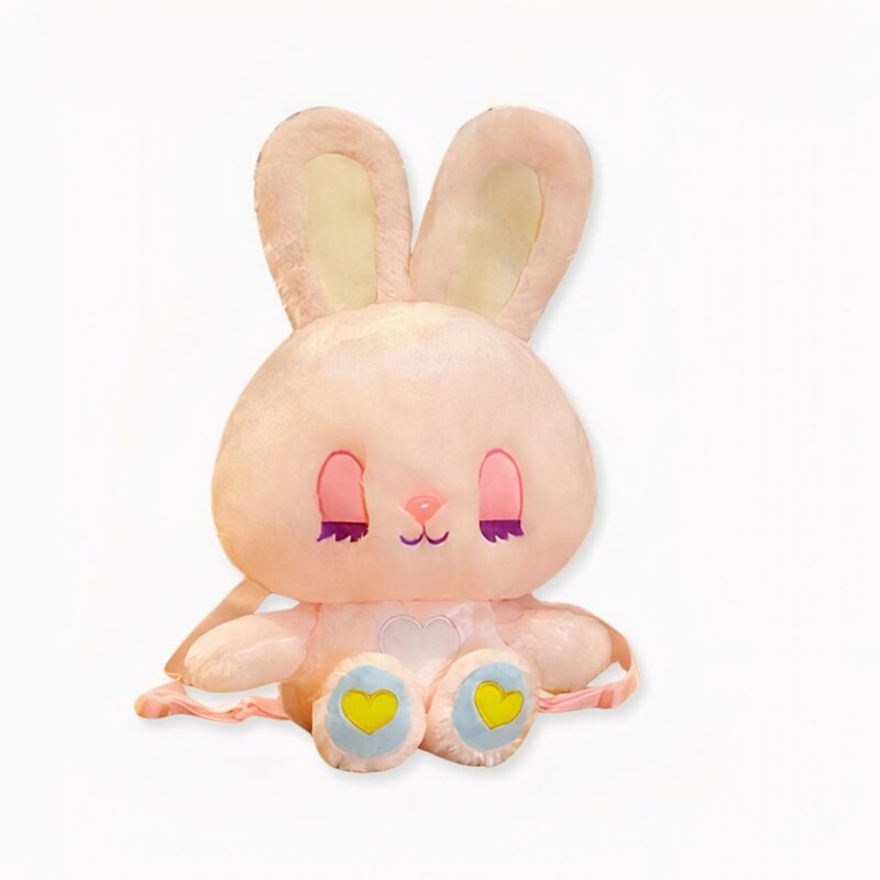 Sac à dos lapin en peluche pour enfant - Rose - Peluche Ange Lapin. Bonne qualité et très à la mode.