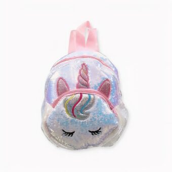 Sac à dos licorne enfant à paillettes brillantes - Blanc - Sac à dos scolaire Sac à dos
