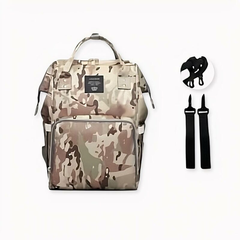 Sac à dos motif camouflage pour maman - Beige - Couche Sac à langer