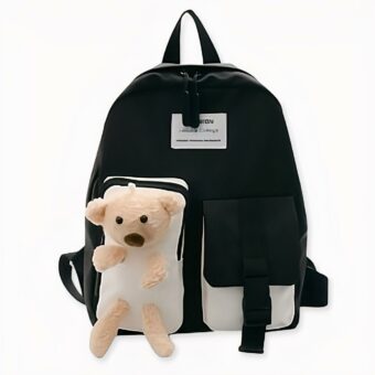 Sac à dos ours mignon pour enfant - Noir - Sac à dos Sac.
