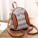 Mini sac à dos femme à carreaux - Marron - Sac à dos Sac bandoulière