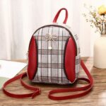 Mini sac à dos femme à carreaux - Rouge - Sac à main Sac