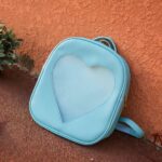 Sac à dos enfant motif cœur transparent - Bleu ciel - Sac à dos Sac à dos scolaire