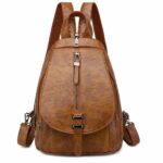 Sac à dos été en cuir PU pour femme - Marron - Sac à dos scolaire Sac à main