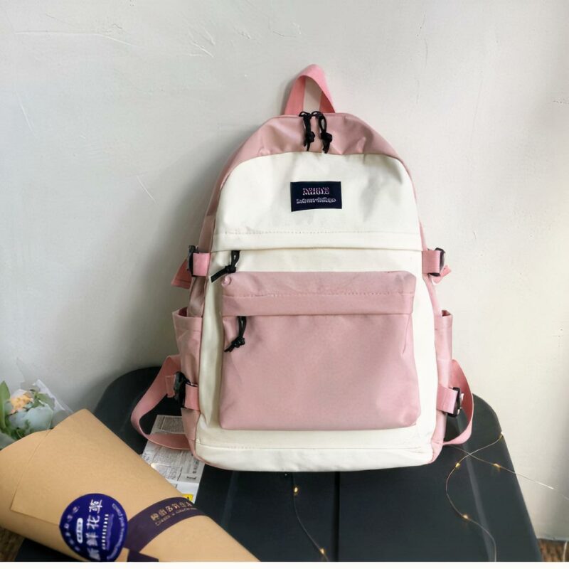 Sac à dos grande capacité pour adolescentes - Rose - Sac à main Sac à dos scolaire