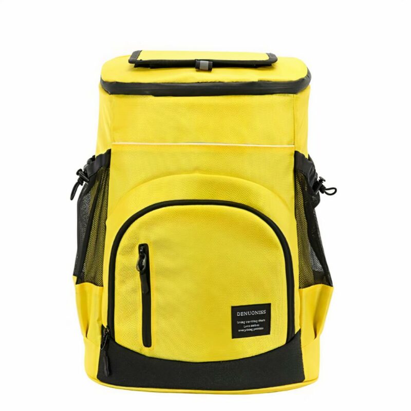Sac à dos isotherme couleur unie avec glacière - Jaune - Sac à dos Sac
