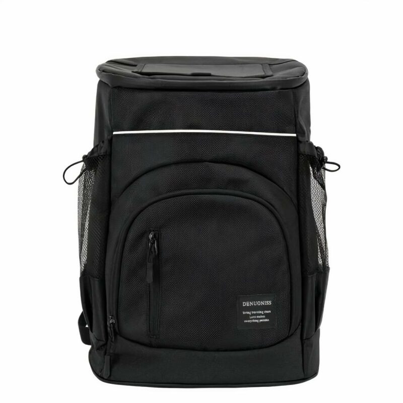 Sac à dos isotherme couleur unie avec glacière - Noir - Sac à dos Sac