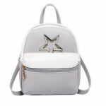 Mini sac à dos femme en cuir PU - Gris - Sac à main Sac à dos