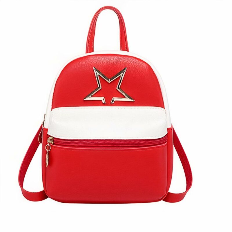 Mini sac à dos femme en cuir PU - Rouge - Sac à main Sac à dos