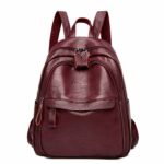Sac à dos femme style vintage en cuir PU - Rouge - Cuir Sac à main